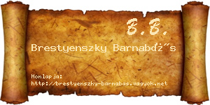 Brestyenszky Barnabás névjegykártya
